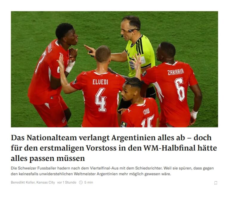 Los medios de Suiza elogiaron a su selección y cuestionaron la actitud de Embolo tras su expulsión